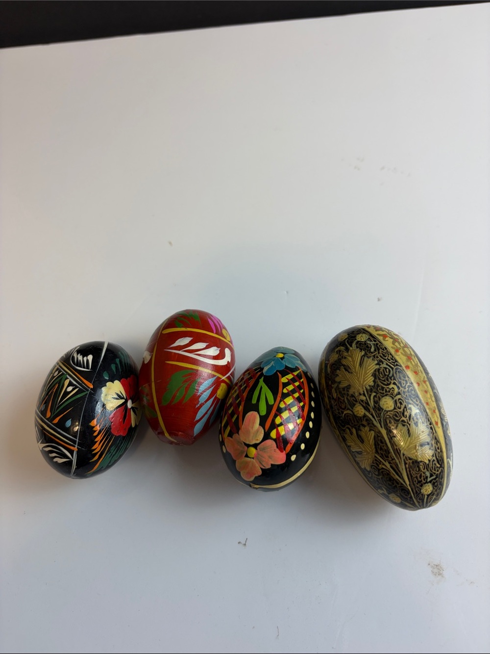 Vintage Polish Pisanki Wooden Easter Eggs